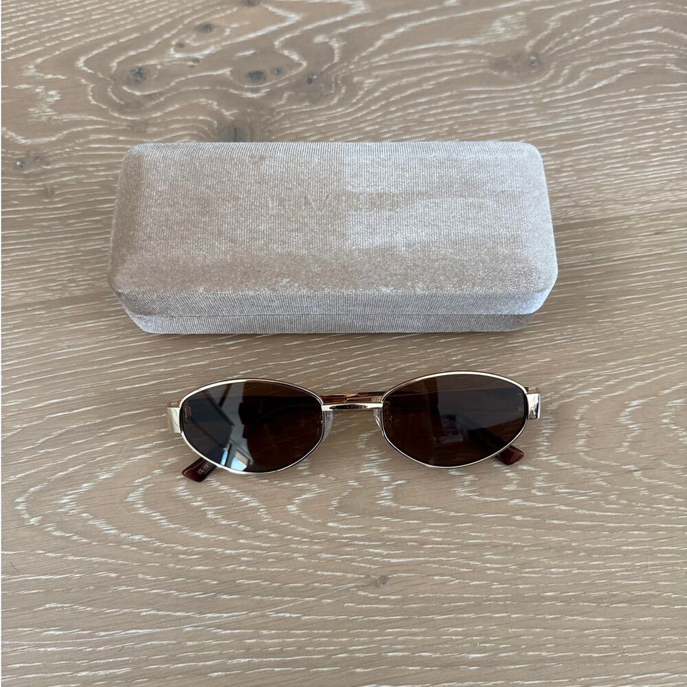 Luv Lou Sunglasses The Boston One Size Gold Brown